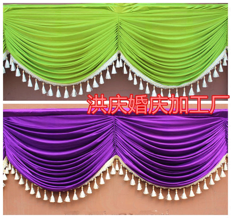 New Wedding Mantle Head Staircase Wave Head Armrest Yarn Mantle Decoration Curtain Head Background Buds Tent Stage Drapery