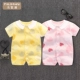 Váy bé gái mùa hè bé gái cotton jumpsuit công chúa mỏng tay ngắn 0 quần áo sơ sinh ra romper 6 - Áo liền quần