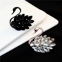 Hàn Quốc sang trọng pha lê đen thiên nga trâm cài áo len nữ corsage phù hợp với pin áo với quà tặng trang sức huy hiệu cài áo