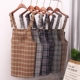 2017 mùa thu và mùa đông Hàn Quốc văn học retro loose kẻ sọc len dây đeo váy trong đoạn dài một từ dây đeo váy nữ