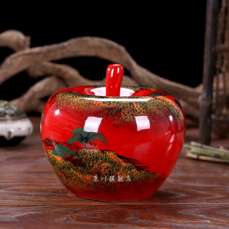 Jingdezhen ceramics China red landscape dried flowers flower arrangement floret bottle of modern Chinese style living room small ornament adornment