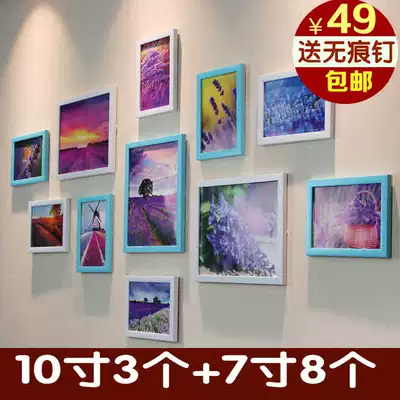 Photo Wall 7-10 inch combination frame wall simple background wall living room black and white children photo photo hanging wall