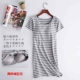 Nữ mùa hè và mùa thu với bộ đồ ngủ ngực ngắn tay cotton modal bra miễn phí mặc áo ngực nửa tay áo váy ngủ đầm nữ de thương Đêm đầm