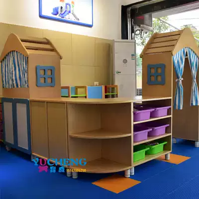 Kindergarten paint combination cabinet Activity area corner toy rack Entrance corner cabinet E1 board storage cabinet corner storage cabinet