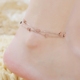 Midsummer Crystal Thời trang đơn giản Đôi tình yêu Vòng chân nữ Electroplating Rose Gold Màu vàng Giày dép Phụ kiện ngọt ngào lắc chân bạc pnj Vòng chân
