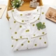 Bộ đồ ngủ cotton mùa xuân và mùa thu dài tay của phụ nữ vải cotton phục vụ tháng nhà quần áo cardigan dệt dễ thương phù hợp với phim hoạt hình kích thước lớn
