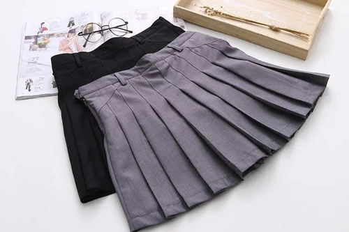 Весенняя летняя юбка в складку, костюм, мини-юбка, штаны, высокая талия