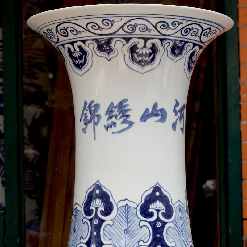 Jingdezhen blue and white porcelain hand - made splendid sunvo goddess of mercy bottle of large vases, home sitting room hotel decoration furnishing articles