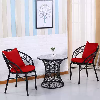Balcony table and chair imitation vine tea table three-piece set yard table and chair outdoor rattan chair simple modern leisure set combination
