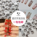 Белое прозрачное стеклянное бриллиантовое украшение для ногтей для маникюра ручной работы для ногтей