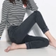 Đặc biệt hàng ngày mùa thu đông của phụ nữ eo cao màu đen cộng với quần jean dày nhung nữ chân bút chì phiên bản Hàn Quốc màu xám 220 kg quần jean nữ ống đứng Quần jean