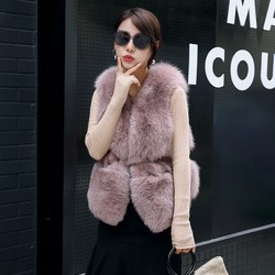 Xiaoxijia Fox Fur Vest Vest 2017 ດູໃບໄມ້ລົ່ນແລະລະດູຫນາວໃຫມ່ Slim Fit Versatile Short Women's Jacket Autumn and Winter