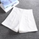 2018 phiên bản Hàn Quốc mới của eo cao màu đen Một từ quần short ống rộng nữ mùa thu và mùa đông thon thả mặc quần âu bốt cao cổ quần short nữ kaki Quần short