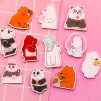 Mỹ Chúng tôi Bare Bears Chúng tôi Gấu Gấu acrylic Trâm Grizzly Badge Panda Panda Ngực ghim cài áo vest nam