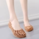 Mùa hè nông miệng nhựa dép nữ y tá màu trắng giày công sở Baotou giày bãi biển tổ rỗng dép havaianas Sandal