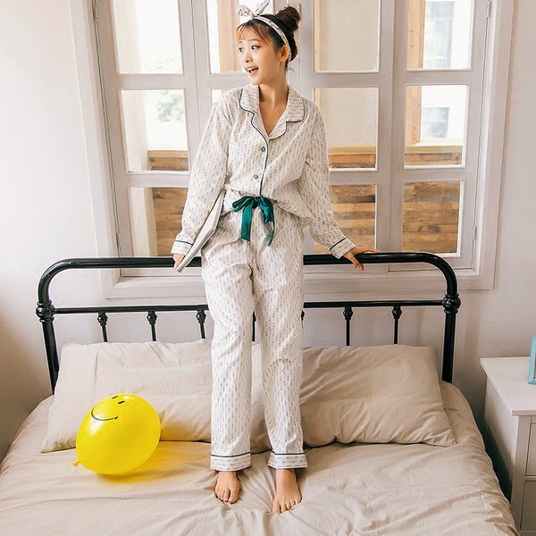 fashsee 纯棉 女式衬衣式睡衣家居服两件套 天猫优惠券折后￥49包邮（￥79-30）