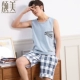 2 bộ giá bộ đồ ngủ mùa hè của phụ nữ bông vest có thể được đeo bên ngoài các cặp vợ chồng phù hợp với mùa hè thể thao quần short không tay nhà dịch vụ người đàn ông đồ đôi nam nữ Cặp đôi