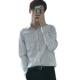 MALE / Áo sơ mi sọc dài tay mùa thu đông Hàn Quốc nam chạm đáy kinh doanh chuyên nghiệp áo sơ mi mỏng tự nhiên áo sơ mi loang màu Áo