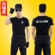 An ninh Đào Tạo Ngắn Tay Áo T-Shirt Cotton Đen Khách Sạn An Ninh Tài Sản Ngắn Tay Áo T-Shirt Bảo Hộ Lao Động Dài Tay Mùa Xuân và Mùa Thu Bộ đồ bảo hộ lao động nam Bộ đồ