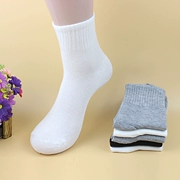 10 đôi vớ nam mùa xuân và vớ cotton mùa hè trong vớ dài ống vớ nam thể thao giản dị vớ bóng rổ vớ đặc biệt