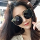 Big nóng retro hoang dã hộp lớn mặt mỏng mũi tên phân cực kính râm nữ tròn mặt đi du lịch biển đi biển kính không độ Kính râm