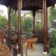 Ngoài trời rắn gỗ hình lục giác gian hàng cổ cảnh quan gian hàng chống ăn mòn nhà máy trực tiếp vật lý sân vườn đồ gỗ carbonized giải trí gian hàng - Bàn ghế ngoài trời / sân ghế mây ngoài trời Bàn ghế ngoài trời / sân