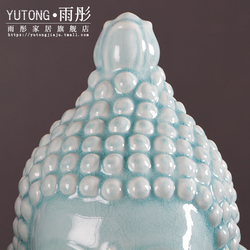 Jingdezhen ceramic ice cracked piece process beadle furnishing articles of Buddha club hotel business gifts ceramic arts and crafts