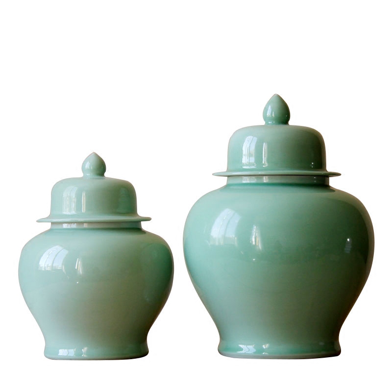 Jingdezhen ceramics by hand shadow blue glaze with cover storage tank example room soft outfit ceramic pot to decorate the study hall