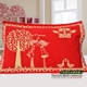 Ang Mei cotton bốn lớp gạc gối khăn đôi đám cưới son đỏ khăn cưới gối vải cặp Ý tưởng từ khóa Khăn gối