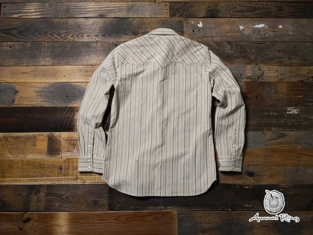 AnnualRing American retro western style striped corduroy long-sleeved shirt heavyweight thick cotton khaki men