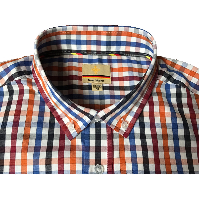 Newmainz Men's Casual Plaid Cotton Long-Sleeved Shirt A513-516