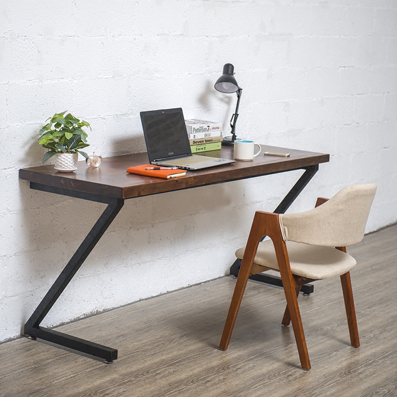Nordic solid wood computer desk desktop home simple Z-shaped desk personality retro writing desk modern minimalist desk