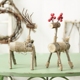 Quốc gia Mỹ Bắc Âu Gỗ tự nhiên Chi nhánh Handmade Cặp đôi Deer Deer Trang trí cửa sổ Thủ công cách trang trí phòng khách nhà vuông Trang trí nội thất
