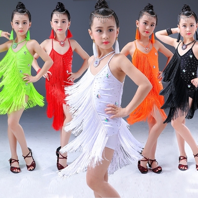 Children's Latin Skirt Girls'Performing Dresses Children's Performing Competition Dresses Latin Dance Dresses