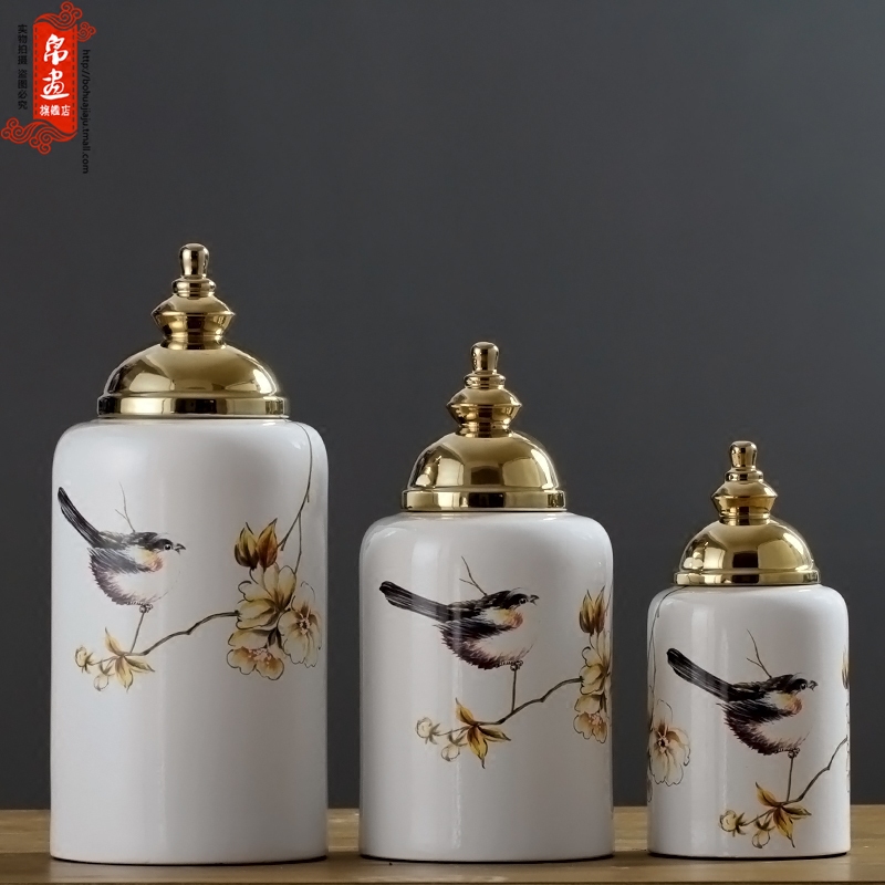 Jingdezhen ceramic furnishing articles gold - plated vase European - style home sitting room porch table desktop decoration ideas