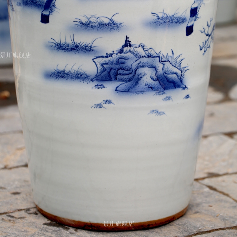 Jingdezhen blue and white porcelain hand - made success sitting room of large vase household porcelain vase of porcelain of modern furnishing articles