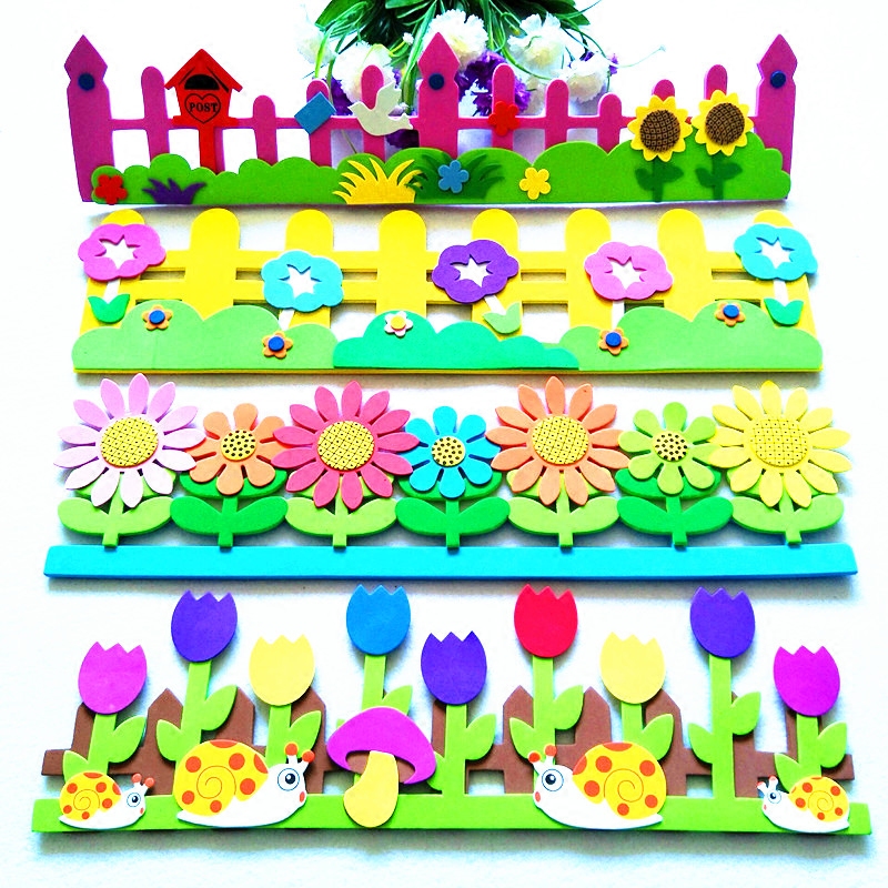 Kindergarten Classroom Wall Environment Placement Material Supplies EVA Fence Flower Wall Patch Foam Wall Trim Railing
