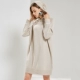 Wei Wo Mũ trùm đầu Váy dài vừa phải Phụ nữ Merino Áo len tinh khiết Áo len lỏng - Áo len