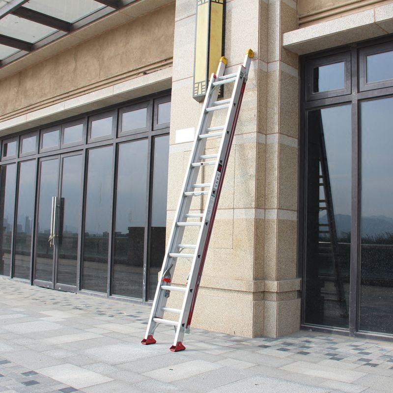 Thickened aluminum alloy telescopic ladder engineering stairs 6 8 10 12 m m lift ladder pull ladder cloud ladder straight ladder