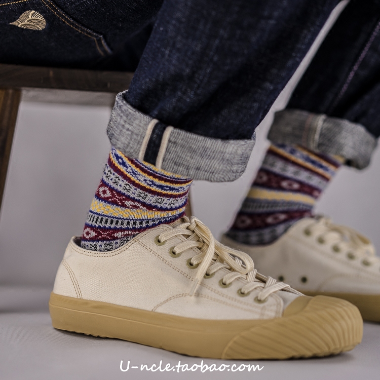 Uncle U's Ami khaki Japan Okayama heavy low canvas shoes Kurume hand vulcanized retro shoes for men and women