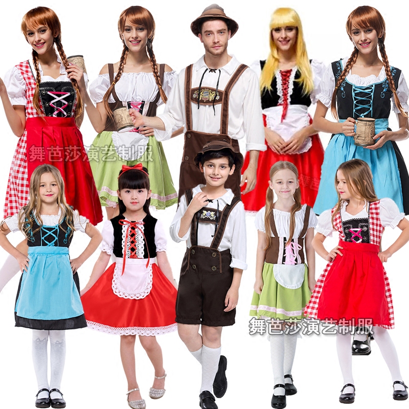 Children's German National Costume Bavarian Traditional Costume Kindergarten Performance Costume European and American Culture Performance Costume