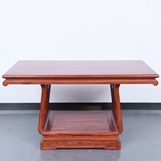 стол со стульями 艺铭天下红木家具 缅甸花梨木餐桌椅七件套 实木中式餐厅休闲桌