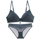Peach Box Sexy Deep V Tập hợp áo ngực thoải mái Không có vòng thép mềm Cúp ngực lớn Đồ lót nhỏ dành cho nữ quần chip dễ thương Bộ đồ lót