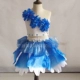 Trẻ em người lớn túi nhựa màu xanh lá cây handmade Năm mới trang phục bé gái Trang phục thời trang cha mẹ trẻ em trình diễn catwalk quần áo