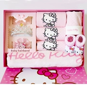 Baby girl Hellokitty hộp quà bé xuân hè hè quần áo sơ sinh cotton phù hợp với trăng rằm quà tặng trăm ngày