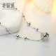 Bán trước S925 bạc mỏng vòng chân nữ sinh viên thời trang bạc trang sức đơn giản cá tính tươi chuỗi hạt quà tặng sinh nhật lắc chân chuông Vòng chân