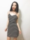[] Châu Âu và Hoa Kỳ retro V-Cổ nhỏ Một từ eo cao giảm béo chủ đề dây đeo váy dưới váy váy công sở chữ a A-Line Váy