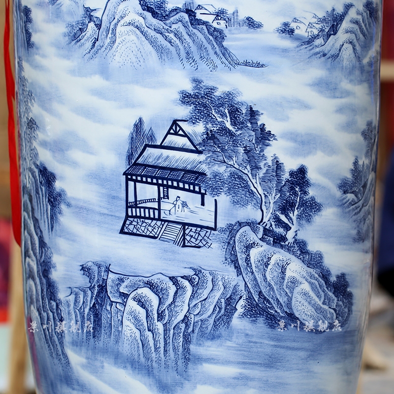 Jingdezhen ceramics has a long history of large blue and white porcelain vase and sitting room adornment porcelain furnishing articles