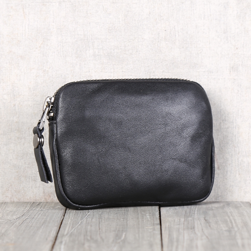 Men's Short Leather Wallet Wallet Head Layer Cowhide Coin Wallet Women's Accommodation Bag Deep Mountain Nine Original Design