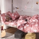 Ins phong cách Hàn Quốc cô gái đỏ bốn mảnh set 3 tấm chăn che bộ đồ giường 1,8m sinh viên độc thân ký túc xá ba mảnh chăn ga gối forever Bộ đồ giường bốn mảnh
